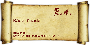 Rácz Amadé névjegykártya